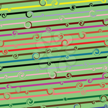 Royalty Free Clipart Image of Lines With Swirls