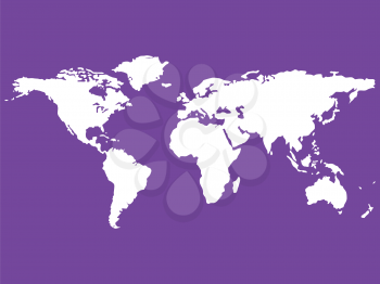 Royalty Free Clipart Image of a Purple Background With White Map