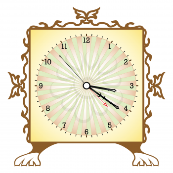 abstract clock against white background, vector art illustration