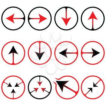 arrows icons against white background, abstract vector art illustration