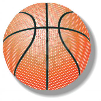 basketball against white background, abstract vector art illustration