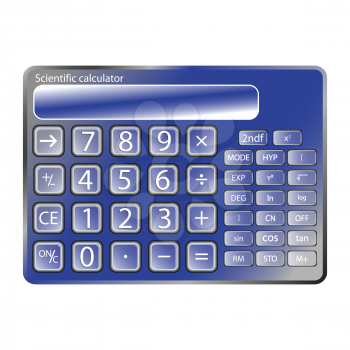 blue calculator against white background, abstract vector art illustration