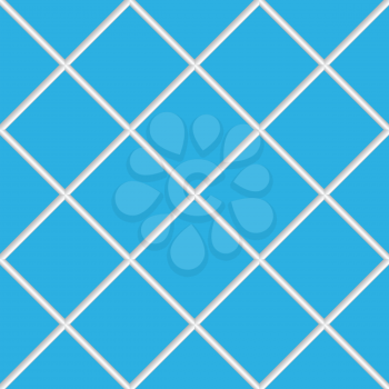 blue seamless ceramic tiles, abstract diagonal texture; vector art illustration