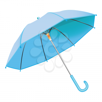blue umbrella against white background, abstract vector art illustration