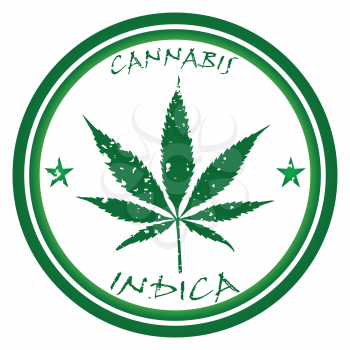 cannabis stamp against white background, abstract vector art illustration