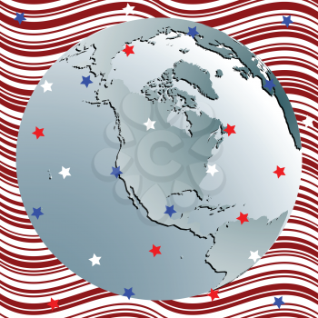 earth celebration of 4th july, abstract vector art illustration