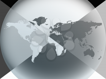 earth globe graphic halo, abstract vector art illustration