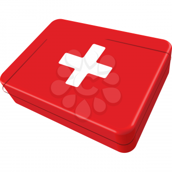 first aid box isolated on white background, abstract vector art illustration