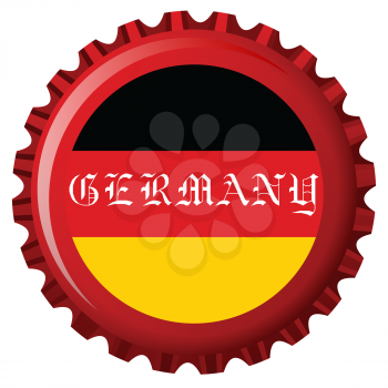 germany stylized flag on bottle cap, abstract vector art illustration