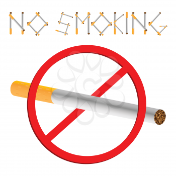 no smoking sign against white background, abstract art illustration