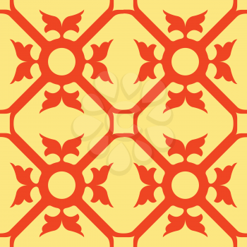 orange flowers seamless texture, abstract pattern; vector art illustration