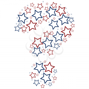 question mark stars against white background, abstract vector art illustration