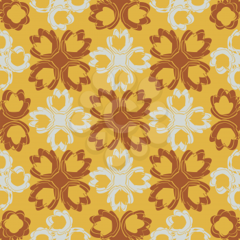 seamless flowers pattern, abstract texture; vector art illustration