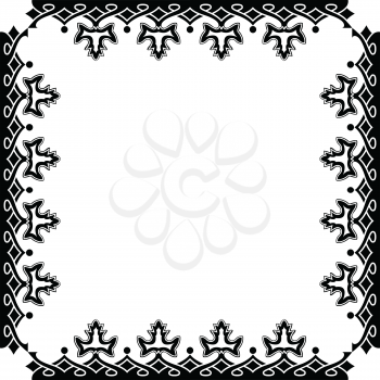 victorian frame against white background, abstract vector art illustration
