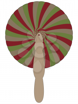 bamboo fan against white background, abstract vector art illustration