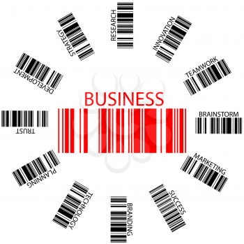 business bar codes against white background, abstract vector art illustration