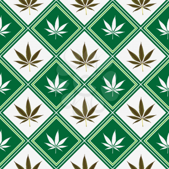 cannabis seamless texture, abstract pattern; vector art illustration