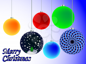 christmas background with globes, abstract vector art illustration