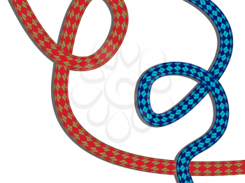 climbing rope against white background, abstract vector art illustration