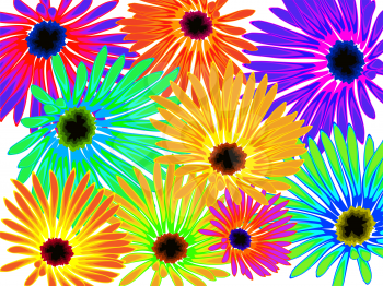 flowers background, abstract vector art illustration