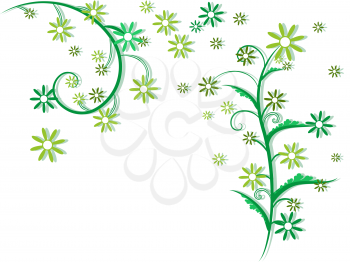 flowers foliage, abstract vector art illustration