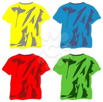 shirts collection against white background, abstract vector art illustration
