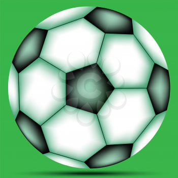soccer ball against green background, abstract vector art illustration
