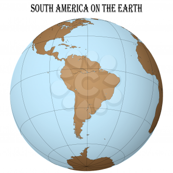 south america on the earth, abstract vector art illustration