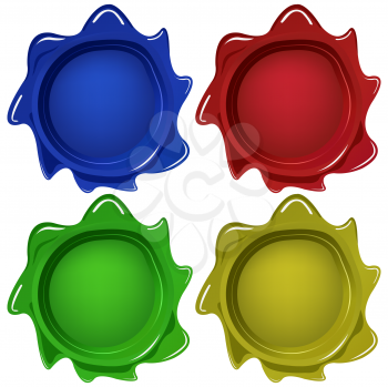 wax seals collection against white background, abstract vector art illustration