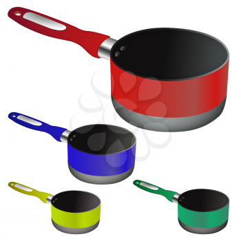 pans against white background, abstract vector art illustration