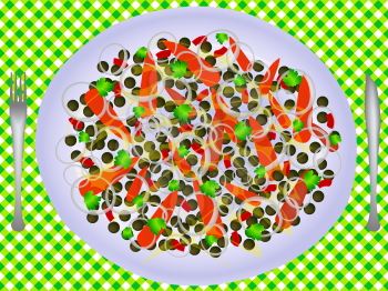 vegetables salad, abstract vector art illustration