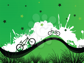 bicycles background, abstract vector art illustration