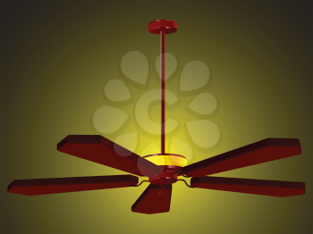 ceiling fan lamp, abstract vector art illustration