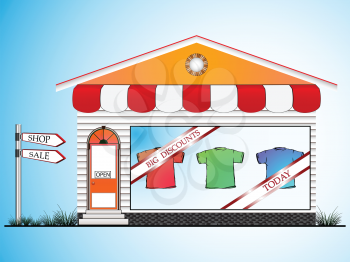 clothes shop, abstract vector art illustration; image contains gradient mesh