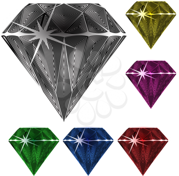 diamonds against white background, abstract vector art illustration; image contains transparency