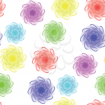 floral seamless design, abstract texture; vector art illustration; image contains clipping mask