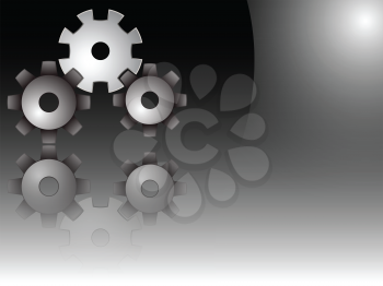 gears vector, abstract art illustration; image contains transparency and opacity mask