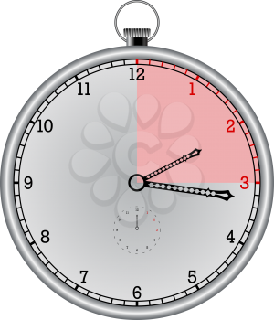 metallic chronometer against white background; abstract vector art illustration