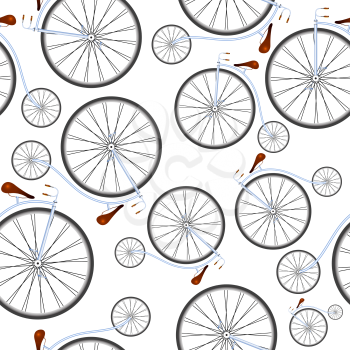 old bicycles pattern, abstract seamless texture; vector art illustration; image contains transparency