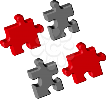 puzzle pieces over white background, abstract vector art illustration
