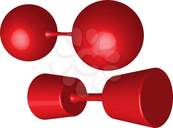 red weights against white background, abstract vector art illustration