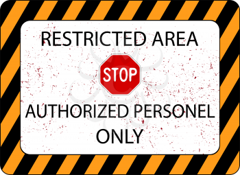 restricted area sign against white background, abstract vector art illustration