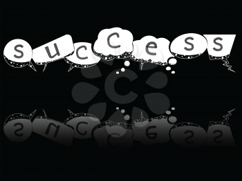 speech success bubbles against black background, abstract vector art illustration; image contains transparency