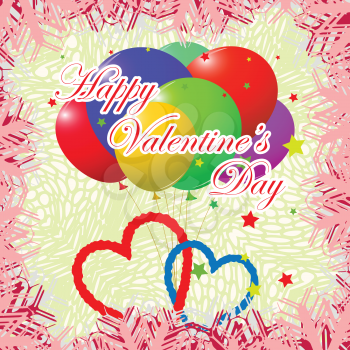 template valentine day card, abstract vector art illustration; image contains transparency
