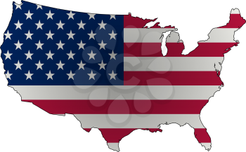 us flag and map abstract, unique vector art illustration
