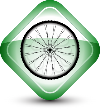 wheel icon against white background, abstract vector art illustration