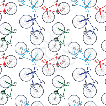 bicycles pattern, abstract seamless texture; vector art illustration