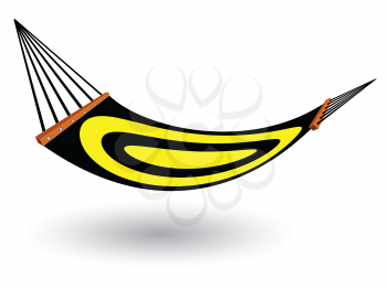 hammock against white background, abstract vector art illustration