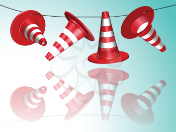 hanged cones, abstract vector art illustration; image contains transparency