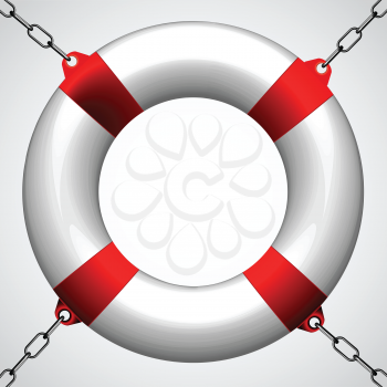 life buoy in chains, abstract vector art illustration; image contains gradient mesh
